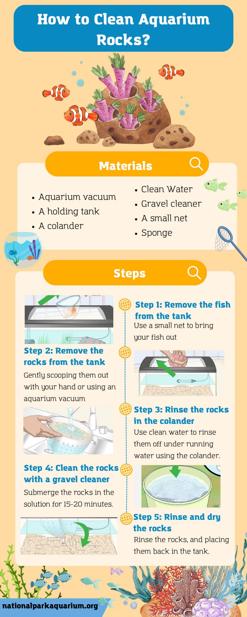 how to clean aquarium rocks