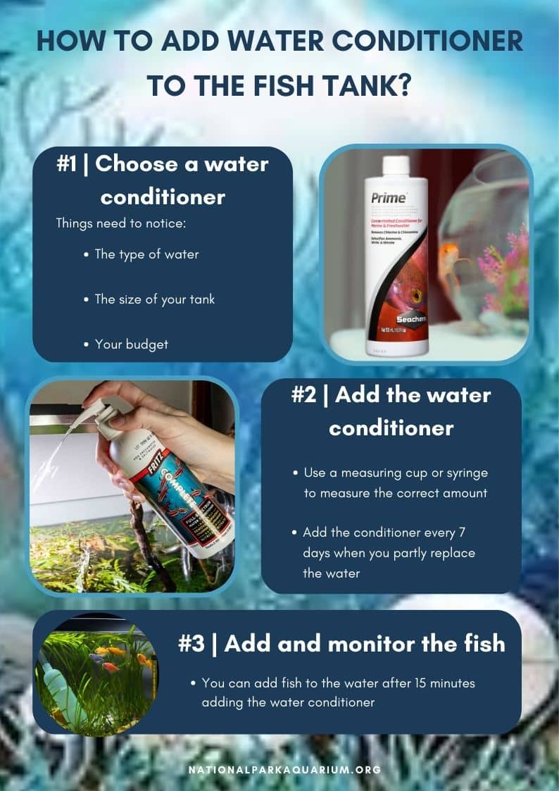 how to add water conditioner to the fish tank